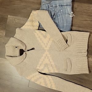 Aritzia TNA Wool Knit Cabin Zip Up Sweater
